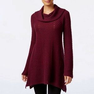 Eight Eight Eight Herringbone Cowl Neck Sweater size Large